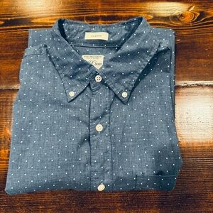 J. Crew Men's Navy Polka Dot Button Down Shirt